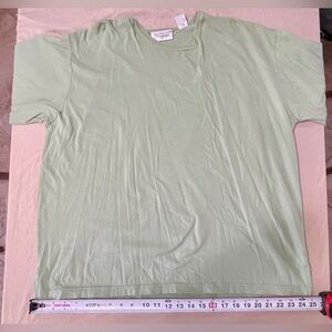 Van Heusen Women’s XL Light Green Cotton Jersey Crew Neck T-Shirt Short Sleeve